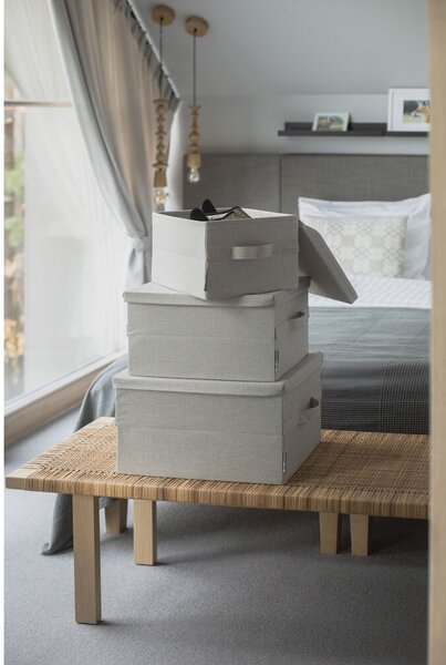 Béžový látkový úložný box s vekom 35x26x19 cm Soft Storage – Bigso