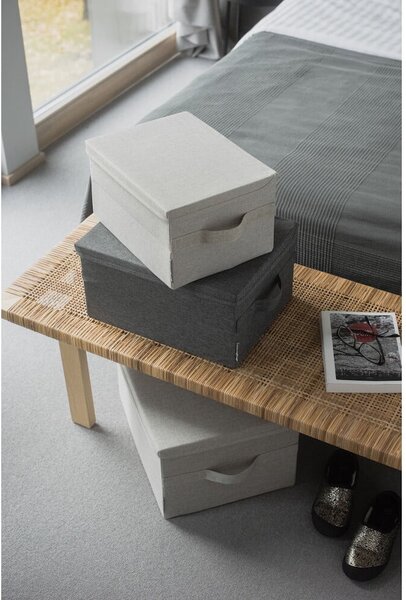 Béžový látkový úložný box s vekom 35x26x19 cm Soft Storage – Bigso