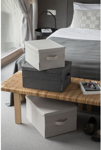 Béžový látkový úložný box s vekom 35x26x19 cm Soft Storage – Bigso