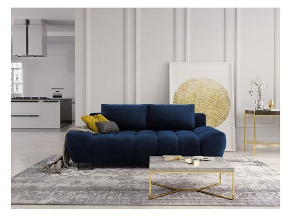 Kráľovskymodrá trojmiestna rozkladacia pohovka so zamatovým poťahom Windsor & Co Sofas Cirrus