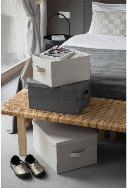 Béžový látkový úložný box s vekom 35x26x19 cm Soft Storage – Bigso