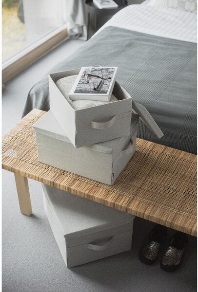 Béžový látkový úložný box s vekom 35x26x19 cm Soft Storage – Bigso