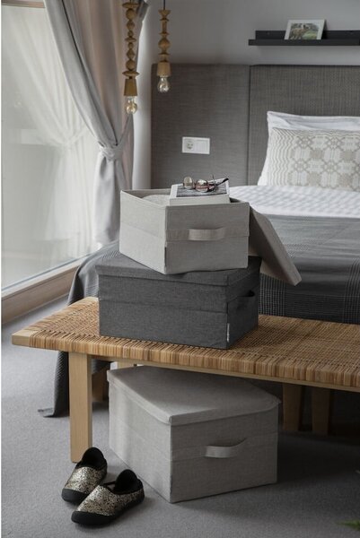 Béžový látkový úložný box s vekom 35x26x19 cm Soft Storage – Bigso