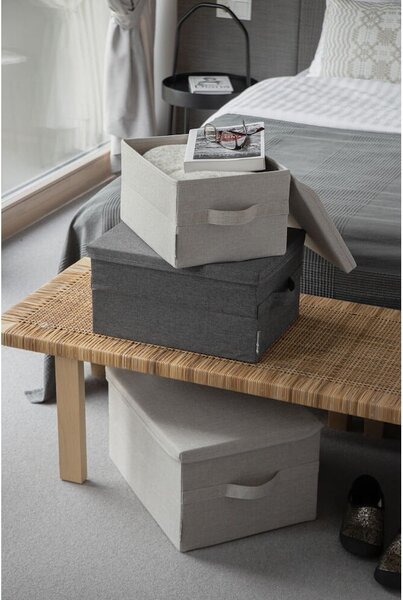 Béžový látkový úložný box s vekom 35x26x19 cm Soft Storage – Bigso