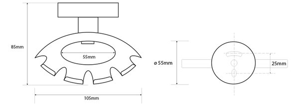 Sapho Sapho, X-ROUND držiak kefiek, chróm, XR901