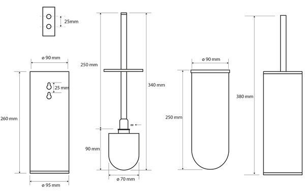 Sapho Sapho, X-STEEL WC kefa závesná/na postavenie, brúsená oceľ, XS300