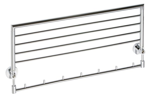 Sapho Sapho, X-ROUND polička na uteráky výklopná s háčikmi 650mm, chróm, XR422