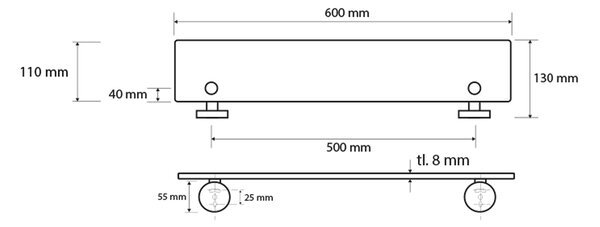Sapho Sapho, X-ROUND sklenená polička 600x130mm, XR610