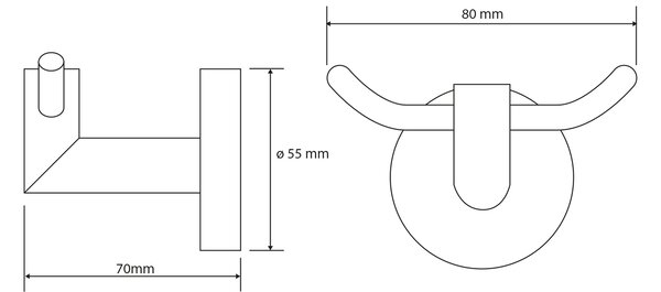 Sapho Sapho, X-ROUND dvojháčik, chróm, XR200