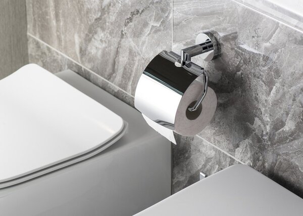 Sapho Sapho, X-ROUND držiak toaletného papiera s krytom, chróm, XR702