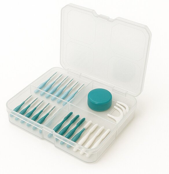 Triediaci organizér, úložný box na drobnosti, 4 priehradky SQR box, 16x14x5