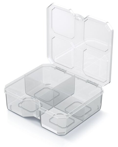 Triediaci organizér, úložný box na drobnosti, 4 priehradky SQR box, 16x14x5