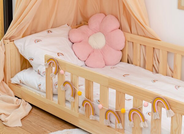 MAXMAX Detská Montessori posteľ z masívu borovice BETTY - 200x90 cm - PRÍRODNÁ