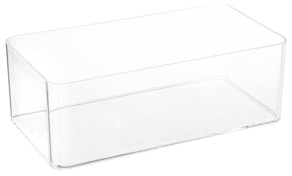 Box na vreckovky Selena, 25,3x9,3x13,3 cm, číra/s drevenými prvkami