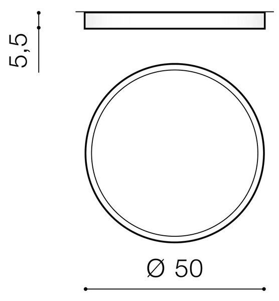 Moderné LED stropné svietidlo Monza II R 50 4000K SMART Wifi čierne - výpredaj – Čierna