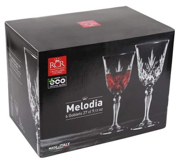 RCR MELODIA POHÁR NA ČERVENÉ VÍNO 270ML SADA 6 KS