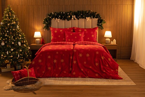 Obliečky Vánoční romance Flanel premium 1x 140/200, 1x 70/90