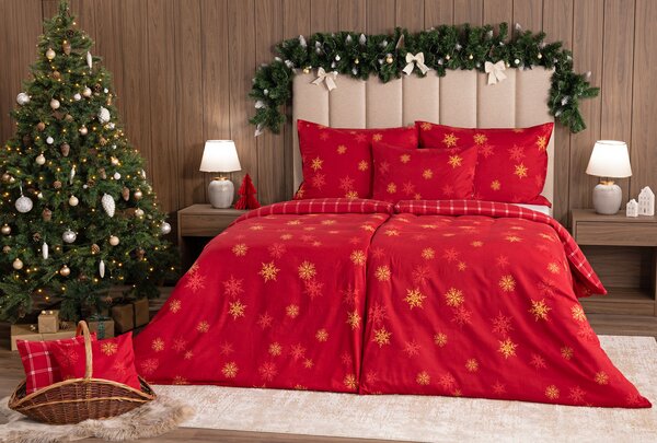 Obliečky Vánoční romance Flanel premium 1x 140/200, 1x 70/90