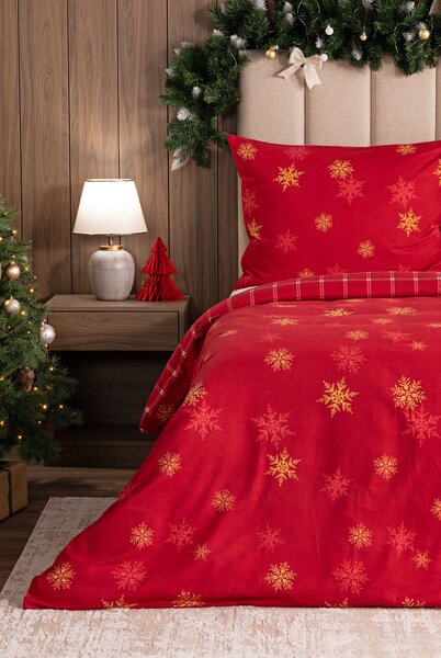 Obliečky Vánoční romance Flanel premium 1x 140/200, 1x 70/90