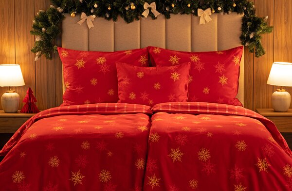 Obliečky Vánoční romance Flanel premium 1x 140/200, 1x 70/90