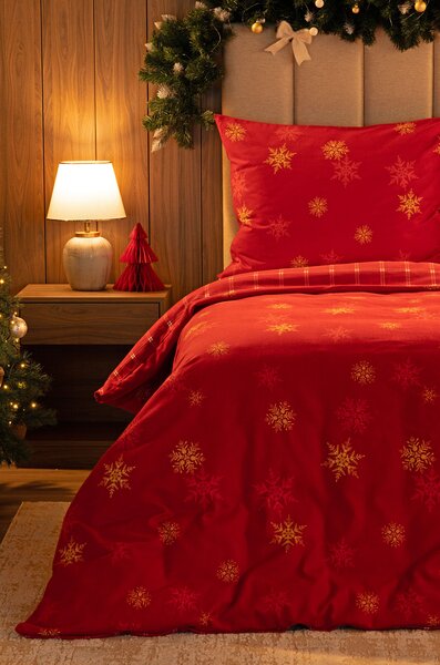 Obliečky Vánoční romance Flanel premium 1x 140/200, 1x 70/90