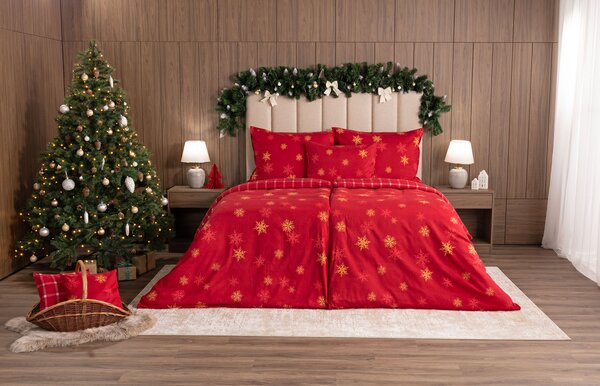Obliečky Vánoční romance Flanel premium 1x 140/200, 1x 70/90