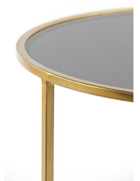 Sklenené okrúhle konferenčné stolíky v súprave 2 ks v zlatej farbe ø 75 cm Duarte - Light & Living