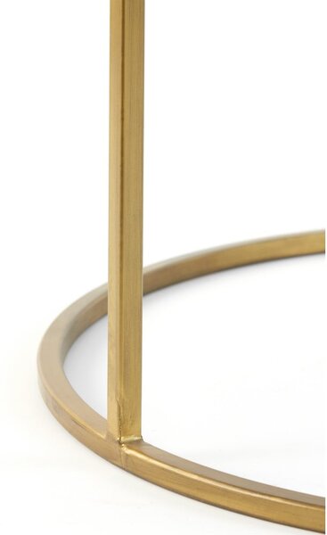 Sklenené okrúhle konferenčné stolíky v súprave 2 ks v zlatej farbe ø 75 cm Duarte - Light & Living
