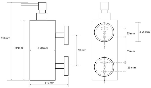 Sapho Sapho, X-ROUND dávkovač mydla 550ml, chróm, XR102