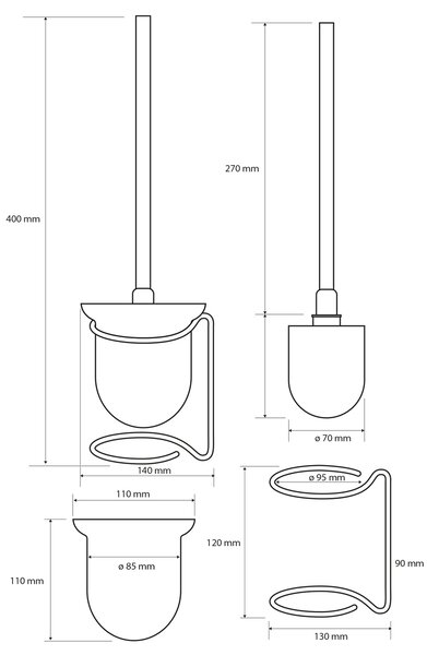 Sapho Sapho, X-ROUND E WC kefa stojanová, chróm, XR302