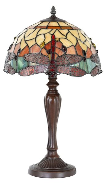 Stolná Tiffany lampa Dragonfly Yellow - Ø 30*53 cm E27/max 1*60W - Clayre & Eef