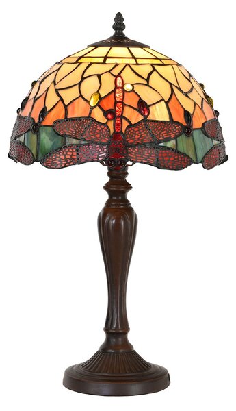 Stolná Tiffany lampa Dragonfly Yellow - Ø 30*53 cm E27/max 1*60W - Clayre & Eef