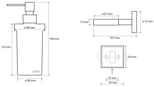 Sapho Sapho, X-SQUARE dávkovač mydla 250ml, chróm, XQ100