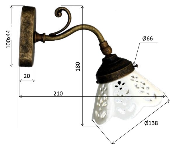 Sapho Sapho, BARI svietidlo E14, 40W, 230V, keramické tienitko, bronz, MC811