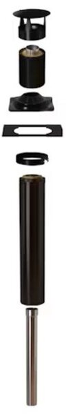 Narvi Outdoor Sauna Chimney 15 Black – vonkajší komínový set Ø255 mm