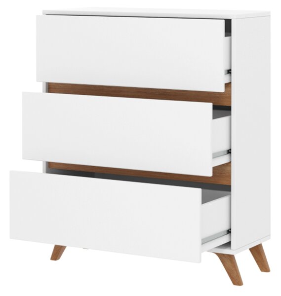Mirjan24 Komoda Wilec K3SZ WL04, Farby: biela / biela + dub craft zlatý 5902928310870