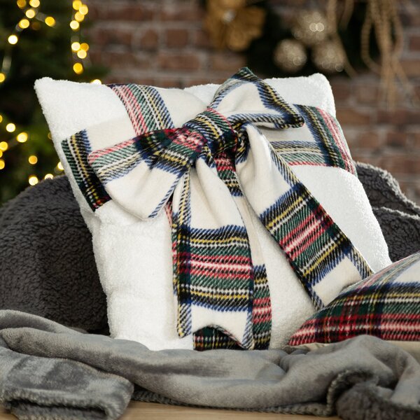 CHLPATÁ VIANOČNÁ DEKORAČNÁ OBLIEČKA NA VANKÚŠ SCARF 45X45 CM VZOROVANÁ