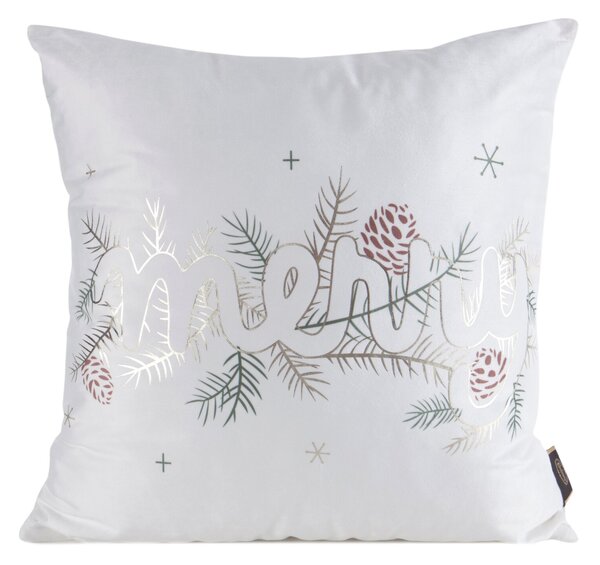 VIANOČNÁ DEKORAČNÁ OBLIEČKA NA VANKÚŠ MERRY1 45X45 CM VZOROVANÁ