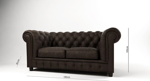 Tmavohnedá zamatová pohovka 184 cm Cambridge - Ropez