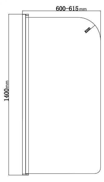 Aqualine Aqualine, VILMA vaňová zástena 600x1400 mm, chrom, číre sklo, AQ6014