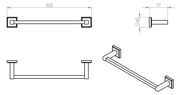 Gedy Gedy, COLORADO držiak uterákov 350x80mm, chróm, 692135