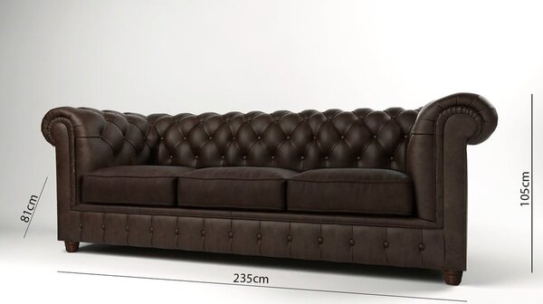 Tmavohnedá zamatová pohovka 230 cm Cambridge - Ropez
