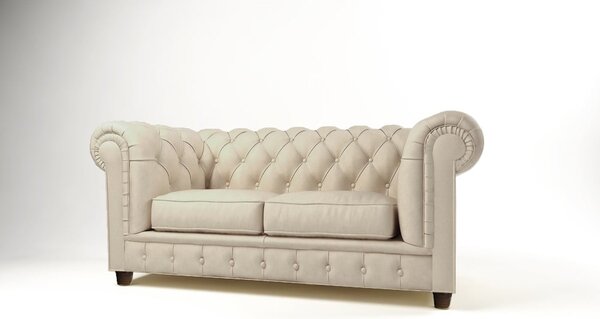 Krémová zamatová pohovka 184 cm Cambridge - Ropez