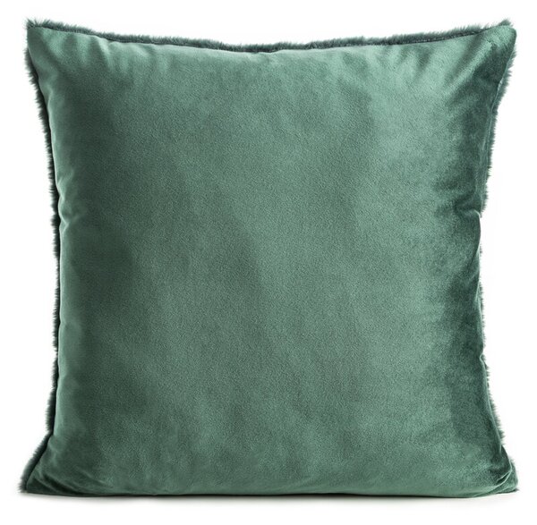 Dekorstudio Vianočná zamatová obliečka na vankúš so šiškami 45x45cm - tmavozelená