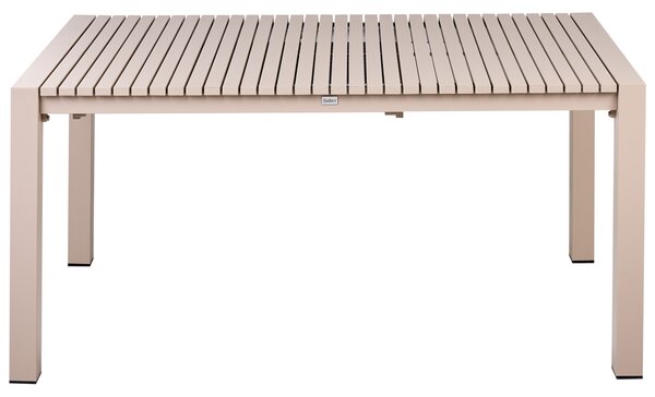 Rozkladací záhradný stôl piesková béžová hliníkový 160/220 x 90 cm povrch s práškovým lakovaním moderný vonkajší nábytok