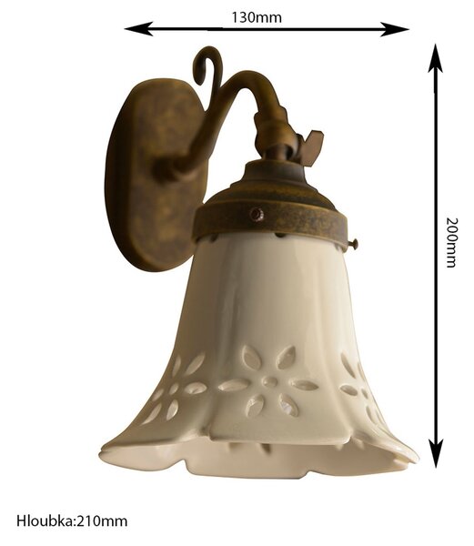 Sapho Sapho, MARSALA svietidlo E14, 40W, 230V, keramické tienitko, bronz, MC077