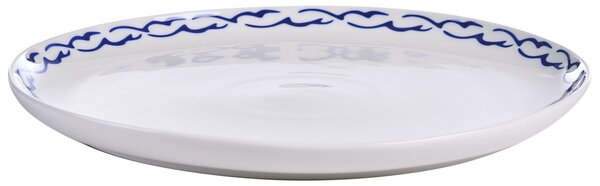 24-dielna súprava porcelánového jedálenského riadu biela s modrým okrajom glazúrovaná ručne vyrobená sada riadu jedáleň kuchyňa