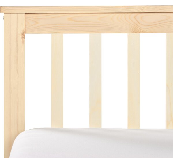 Posteľ svetlohnedá borovicové drevo MDF 160 x 200 cm s čelom úložný priestor 4 zásuvky minimalistický škandinávsky štýl spálňa