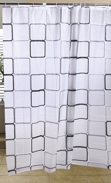 Aqualine Aqualine, Sprchový záves 180x180cm, vinyl, štvorcový vzor, ZV013