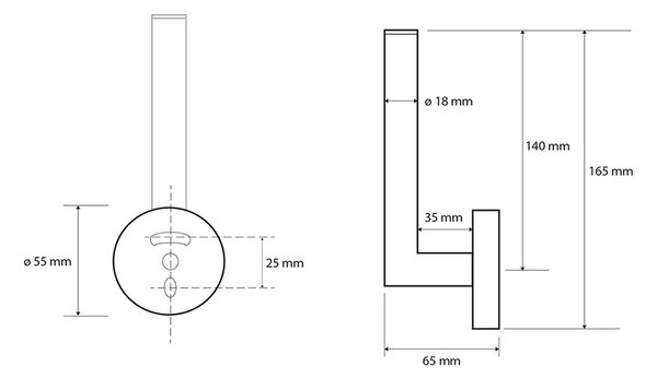 Sapho Sapho, X-ROUND BLACK držiak toaletného papiera rezervný, čierna, XR701B